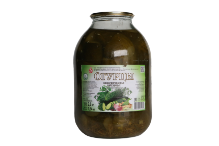 Огурцы Консервированные Нарезанные Пастеризованные (2800 г.)